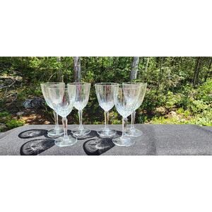 Cristal d’Arques-Durand Diamant pattern clear wine glasses.